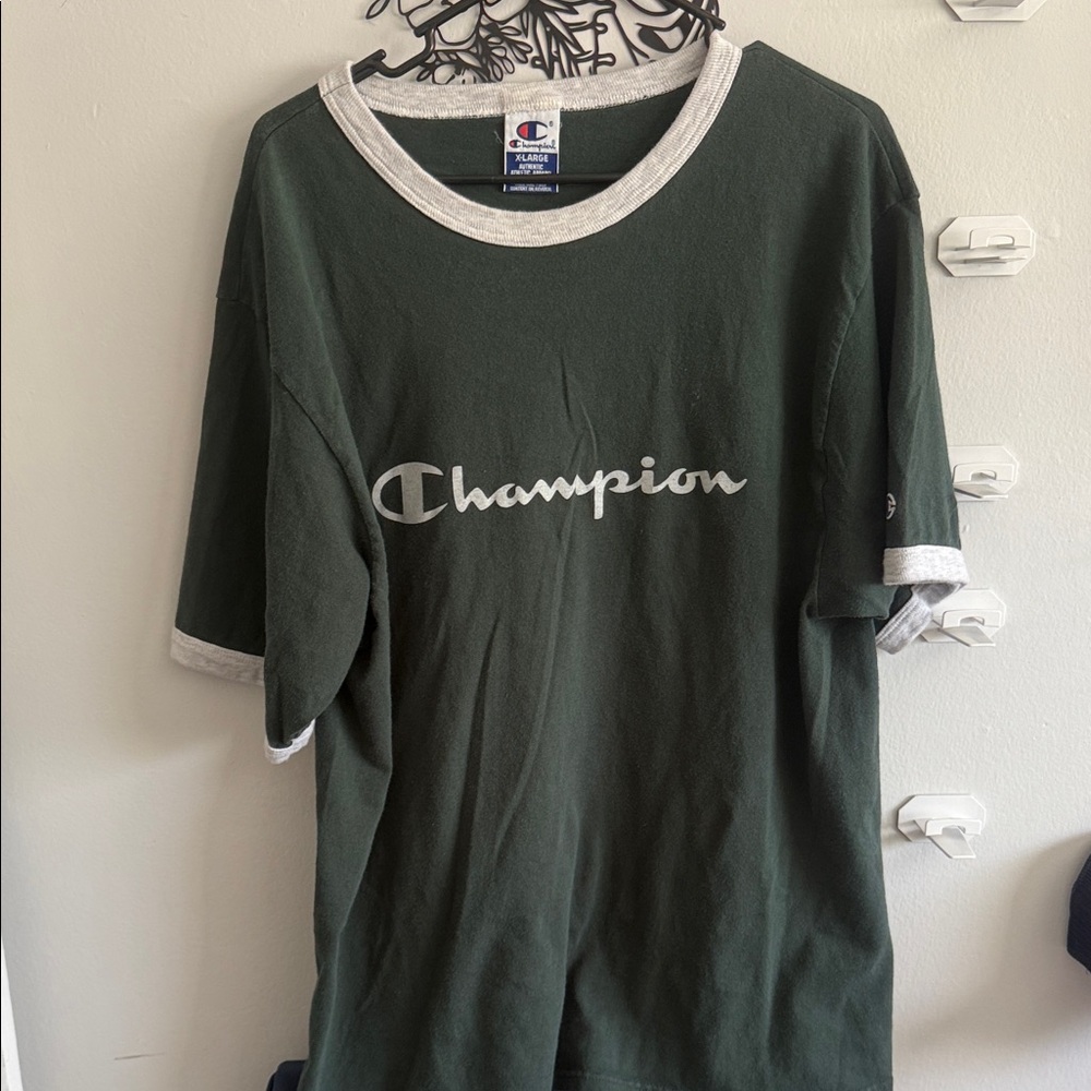 90’s Champion Forest Green Tee with White Trim